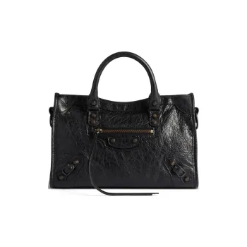 Balenciaga Sheepskin Tote Bag Shopping Bag Handbag Small Size Women's Black