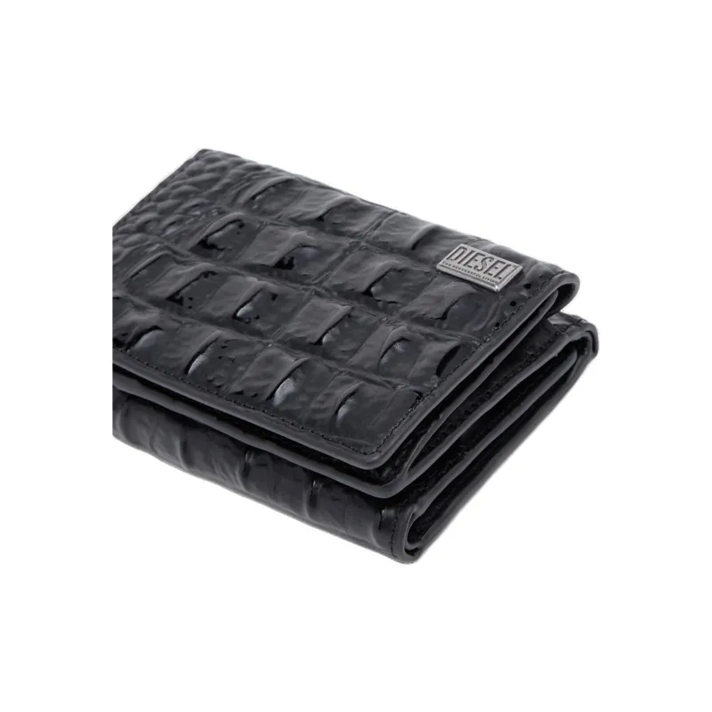 DIESEL Cow Leather Wallet Small Size Men's Black-3