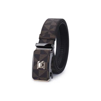 PISHUSHU Youth Automatic Buckle Cow Leather Leather Belts Men's Gold Clasp Silver Clasp Width  3.8cm