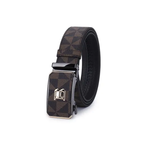 PISHUSHU Youth Automatic Buckle Cow Leather Leather Belts Men's Gold Clasp Silver Clasp Width  3.8cm