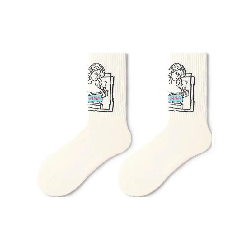 Primeet Mid Calf Socks Unisex 5 Pack-12