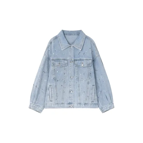 ELF SACK Denim Jackets Women's Denim Blue