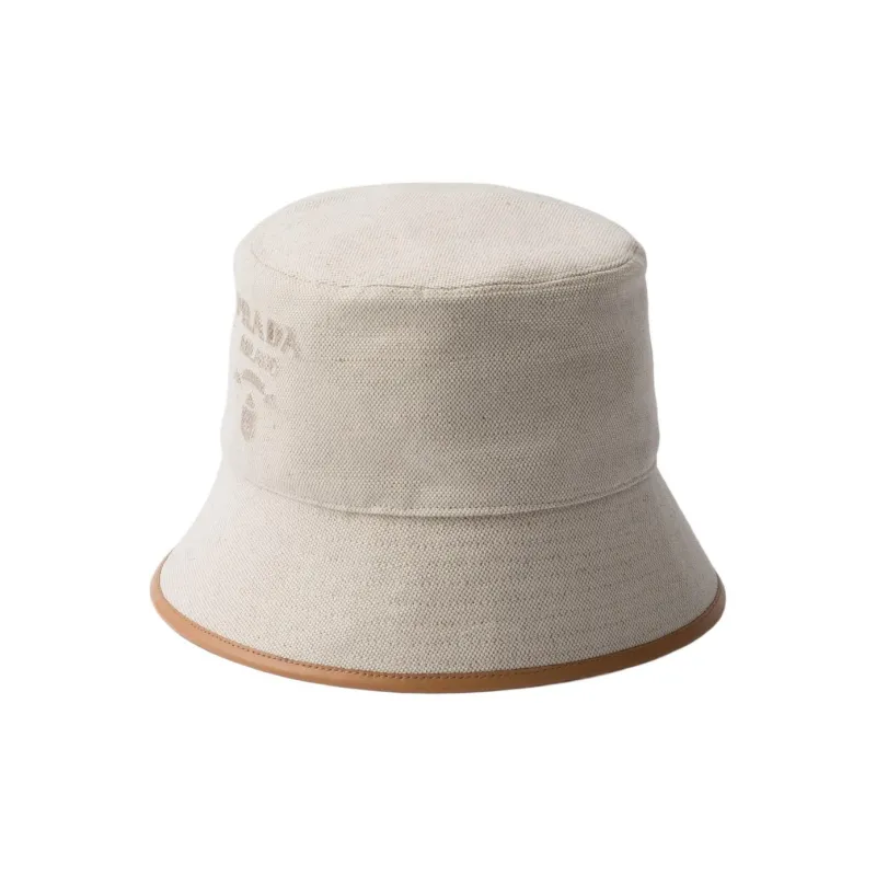 PRADA Logo-embroidered Canvas Bucket Hat-0