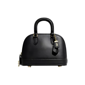 COACH Revel Cow Leather Dome Bag Handbag Medium Size Women's Black
