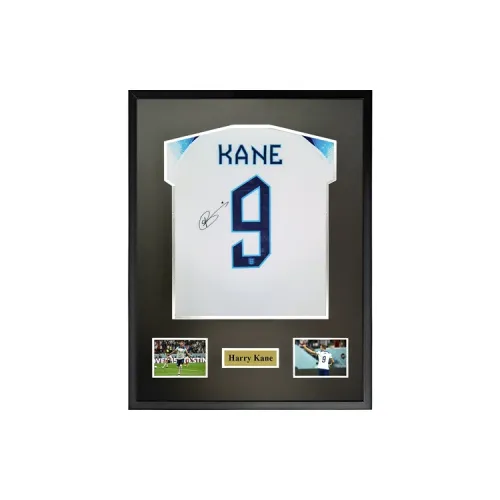 Three For Harry Kane 2022 World Cup England National Team Signed Soccer Apparel Jersey Framed With SA Certificate