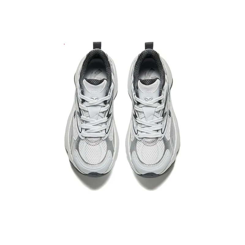 Anta Height Increasing Lightweight Low Top Casual Shoes Women's Gray Silver-2