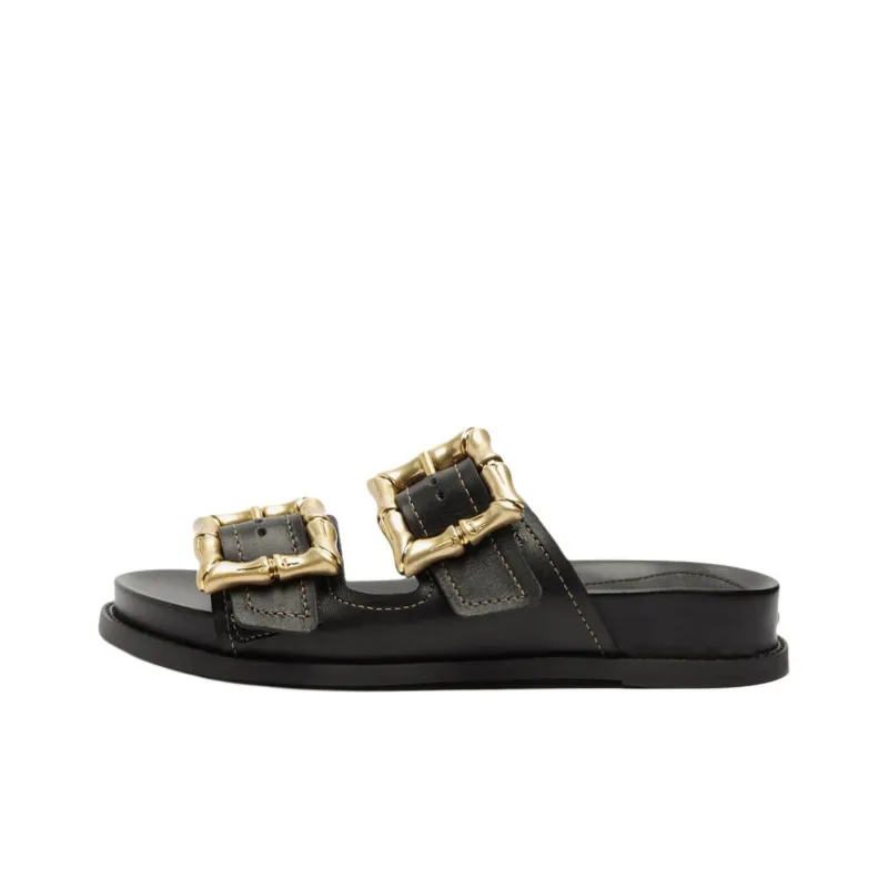 Schutz Slip Resistant Slide Slippers 5.3cm Women's Black-0