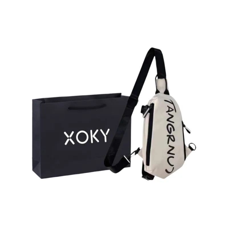 XOKY Nylon Crossbody Bag, Sling Bag Regular Unisex Black/White-0