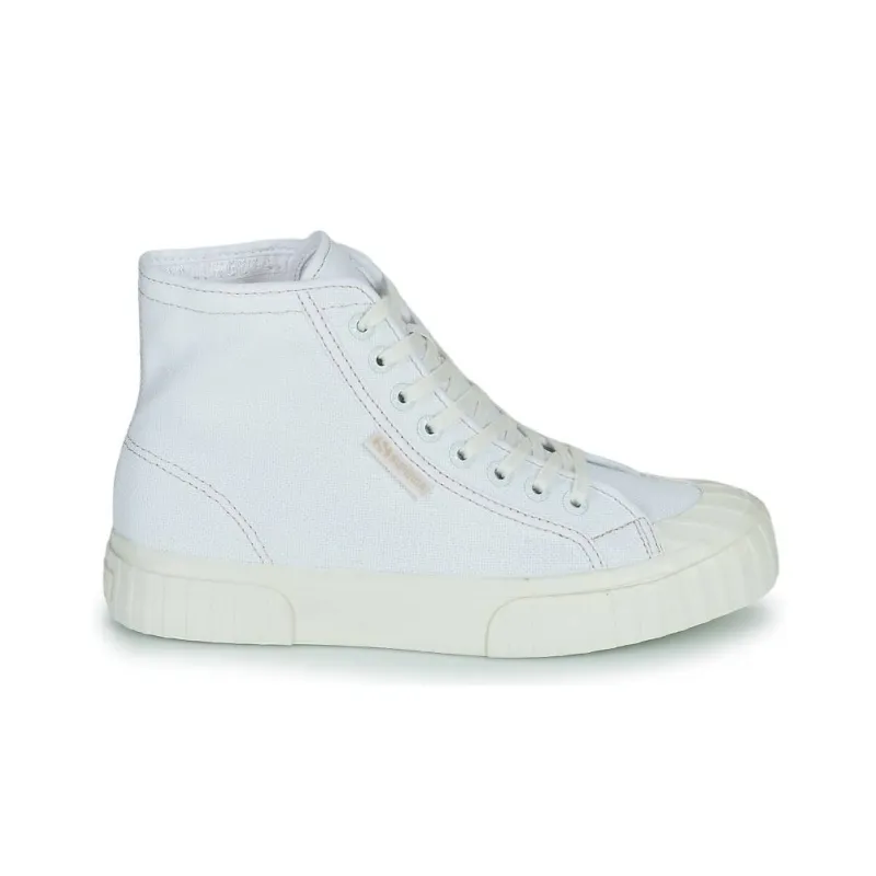 SUPERGA 2696 Stripe Abrasion Resistant High Top Skateboard Shoes Unisex White-10