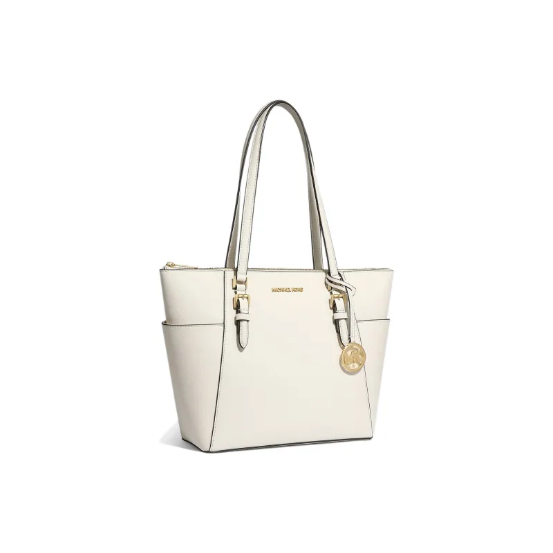 MICHAEL KORS Charlotte Leather Tote Bag Shoulder Bag Large Size Women's Milk White-2