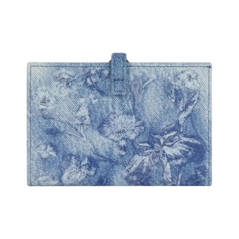GIVENCHY Embroidered Washable Denim Wallet Women's Medium Blue-2