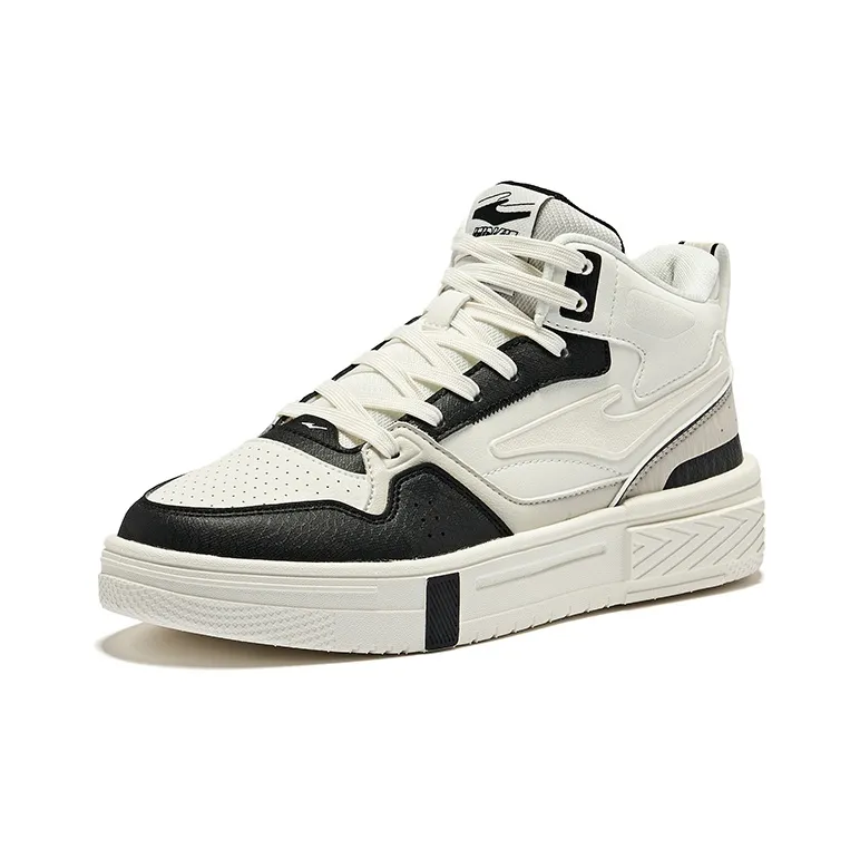 Erke Conquer 3 Wear-Resistant Slip-Resistant Mid-Top Skateboard Shoes Women's Microcrystal White/Jet Black-2