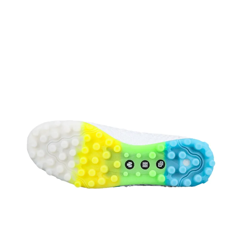 LiNing TF Rubber Broken Studs Artificial Ground Soccer Shoes Men's Green Multicolor White-4