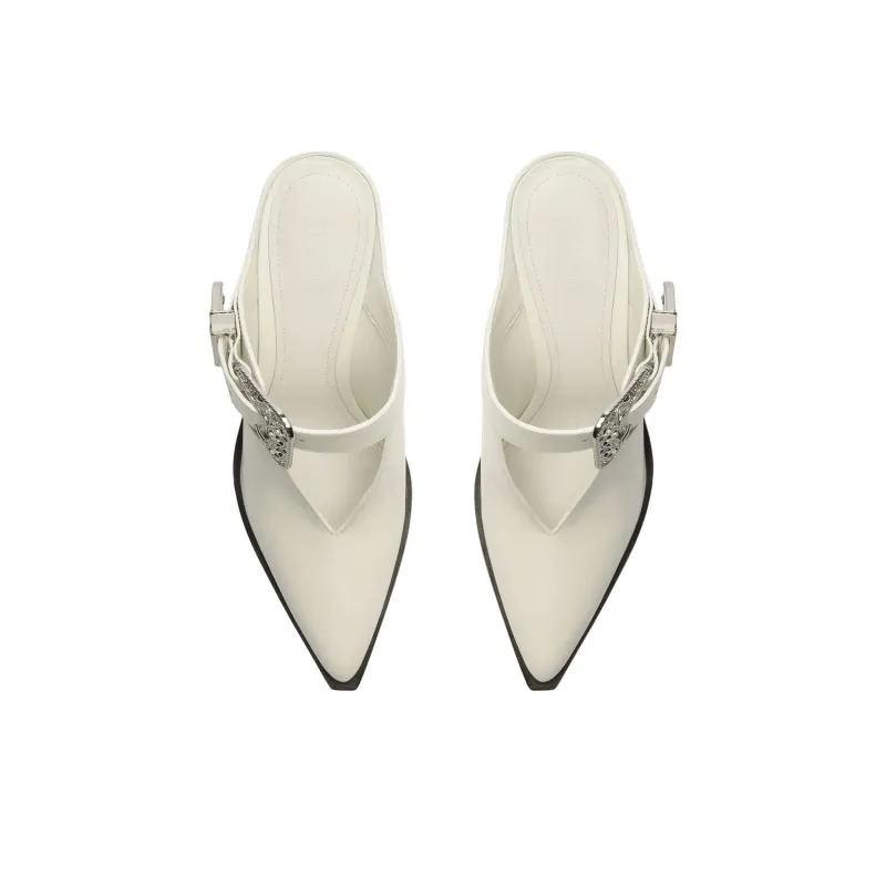 Schutz Closed Toe Slippers 9.3cm Women's White-4