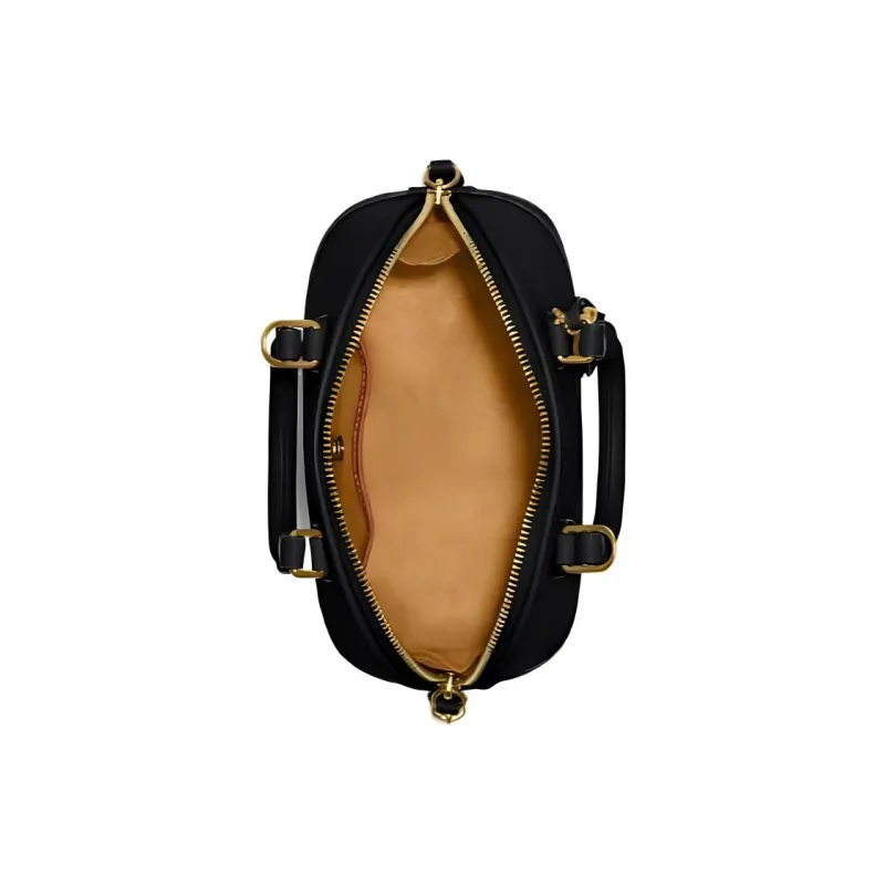 COACH Revel Cow Leather Dome Bag Handbag Medium Size Women's Black-2