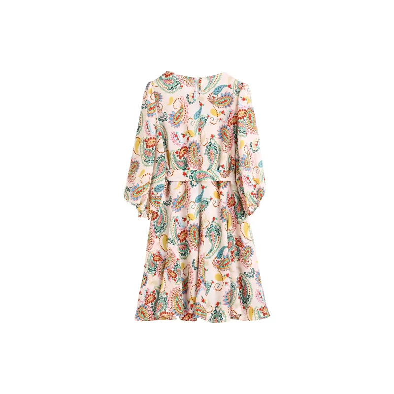 Hang Yi Court Short Sleeved Dress Women's Multicolor-1