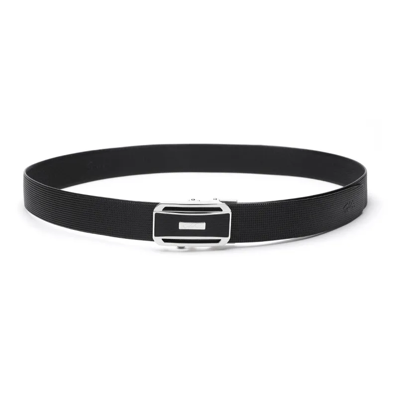 Satchi Sandu Belt Men's Automatic Buckle Fashion Casual Cow Leather Leather Belts Men's Black Width 3.4cm-3