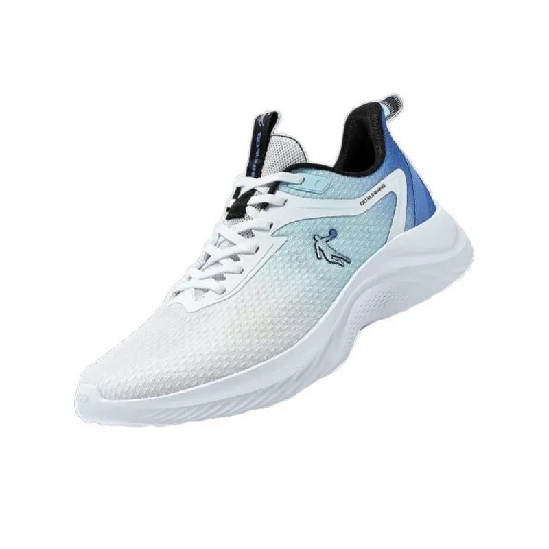 QIAODAN Cushioning And Breathable Low Top Sprint Running Shoes Men's White Blue-2