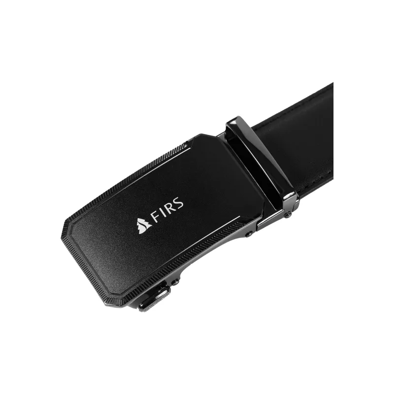 FIRS Luxe Matte Look Automatic Buckle, Business Casual Leather Belts Men's 3.5cm Width-2