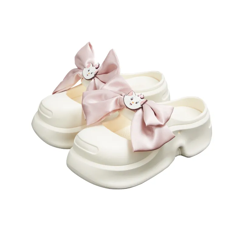 MALIMAO LIANMINGKUAN x GUKOO Quiet Slip Resistant Wrap toe Slippers Women's Ecru-0