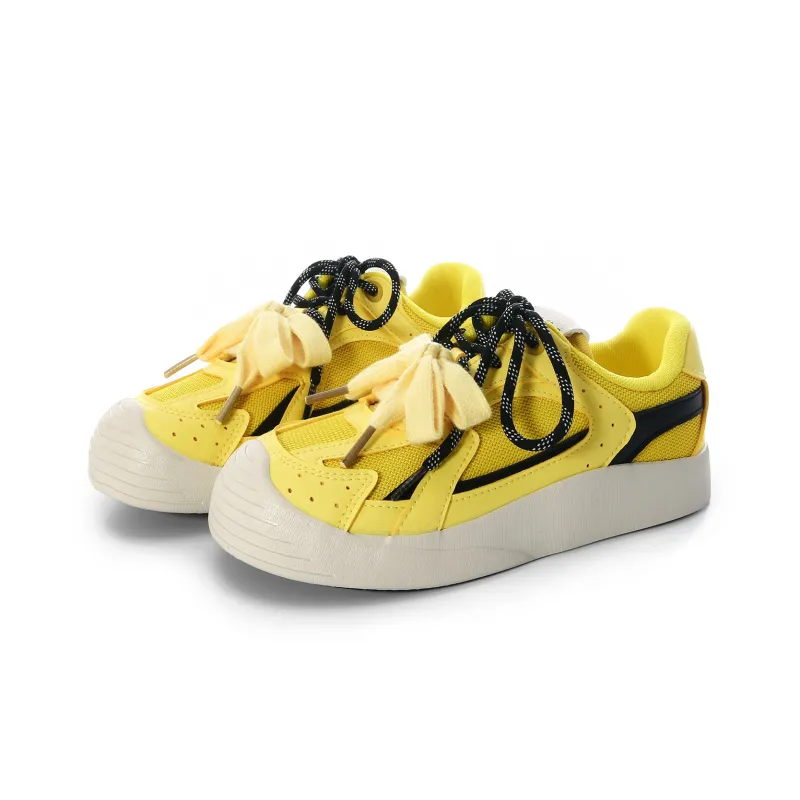 Lovely You Lightweight Low Top Skateboard Shoes Women's Lemon-1