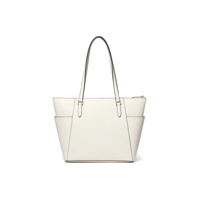 MICHAEL KORS Charlotte Leather Tote Bag Shoulder Bag Large Size Women's Milk White-4
