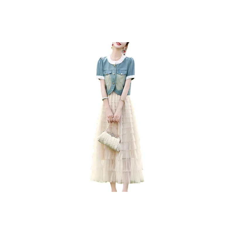 Mula Two Piece Skirt Sets Women's T Shirt+Sleeveless Dress-1