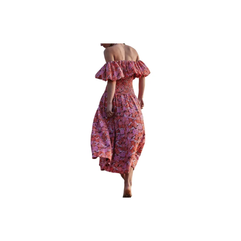 FREE PEOPLE Lewis Maxi Dress Short-Sleeved Dresses Women's Heat Wave Combo-1