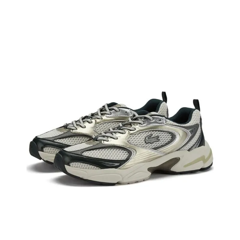 LACOSTE Low Top Casual Shoes Men's Beige Green-2