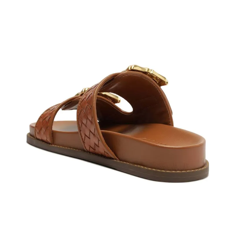 Schutz Slip Resistant Slide Slippers 5.3cm Women's Brown-4
