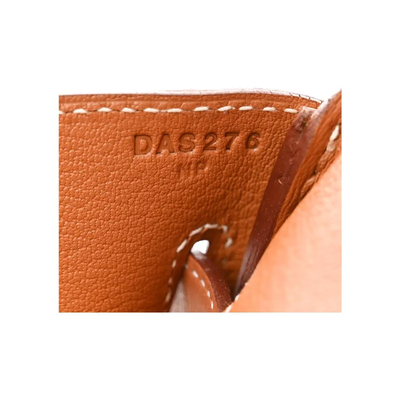 HERMES Birkin Jonathan Leather Birkin Bag Handbags Women's 37 Gold Gold Brown-5