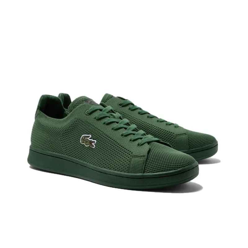 LACOSTE Carnaby Pique Anti Slip Wear Resistant Low Top Skateboard Shoes Men's Green-1