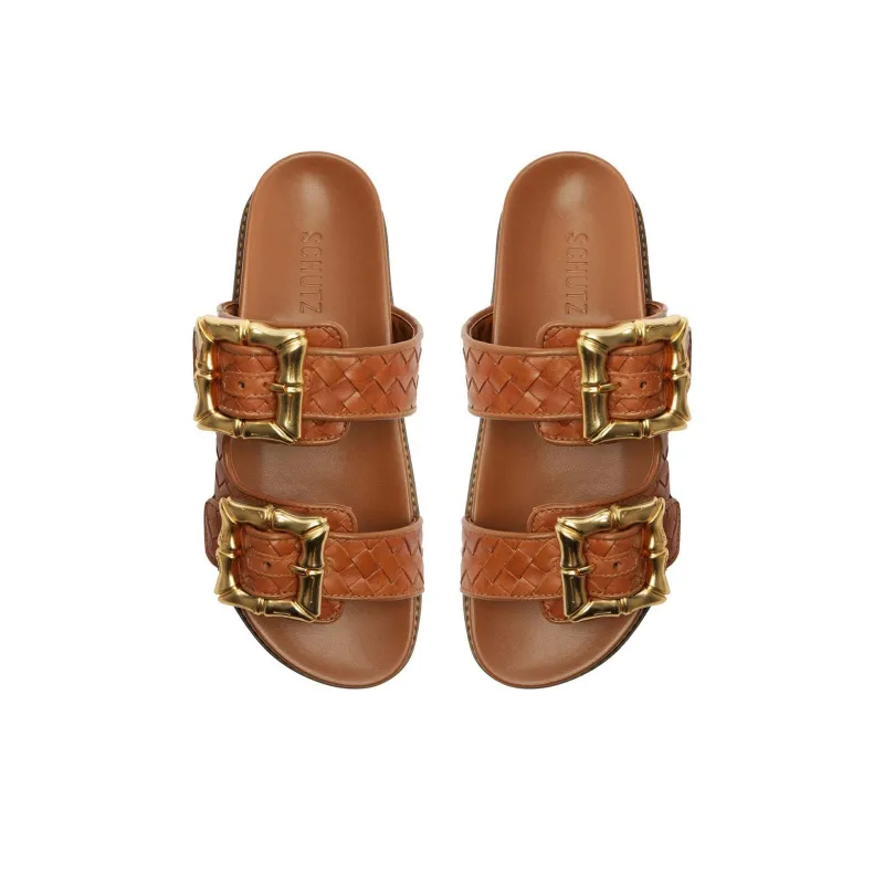 Schutz Slip Resistant Slide Slippers 5.3cm Women's Brown-3