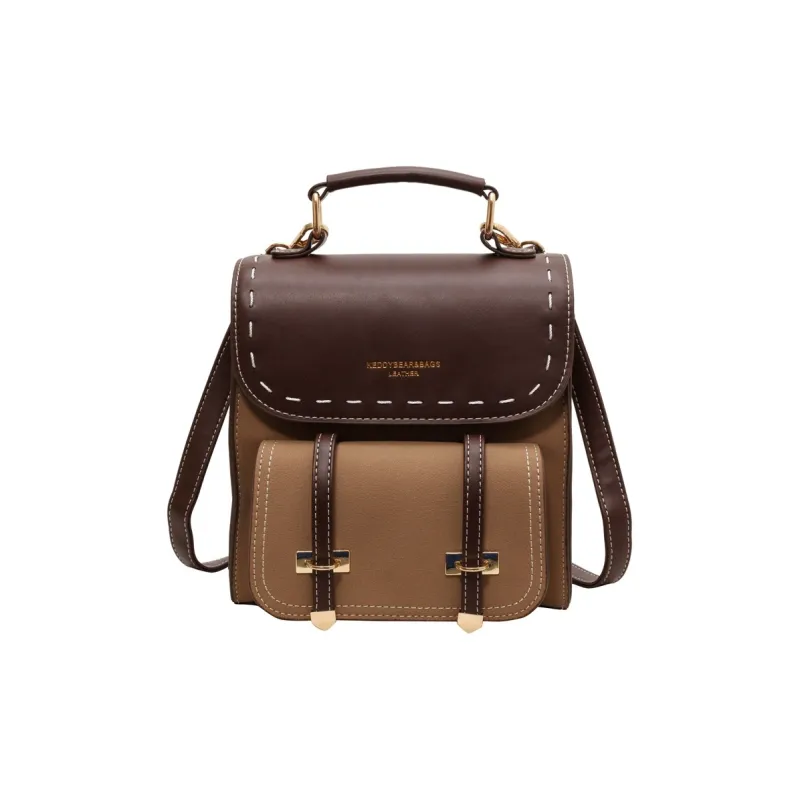ResNonverba PU Backpack Women's Black/Coffee/Brown/Khaki-18
