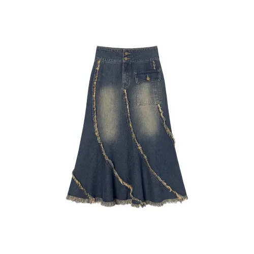 EPTISON WOMAN Denim Long Skirts Women's Denim Blue