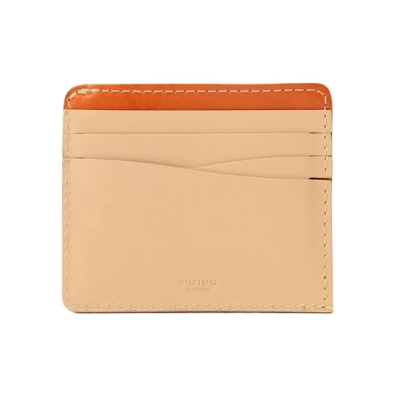 Beams Cow Leather Card Holder Unisex Black/Natural-3