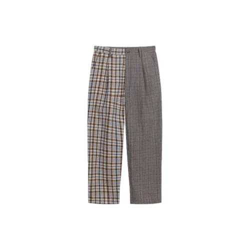 Bosieagender Suit Trousers Unisex Brown Plaid