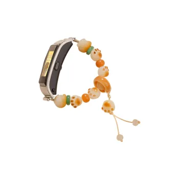 Yu Qing Huawei Compatibility Watch Band Handcrafted Beads Cute Bodhi Cat Paw Unisex Material