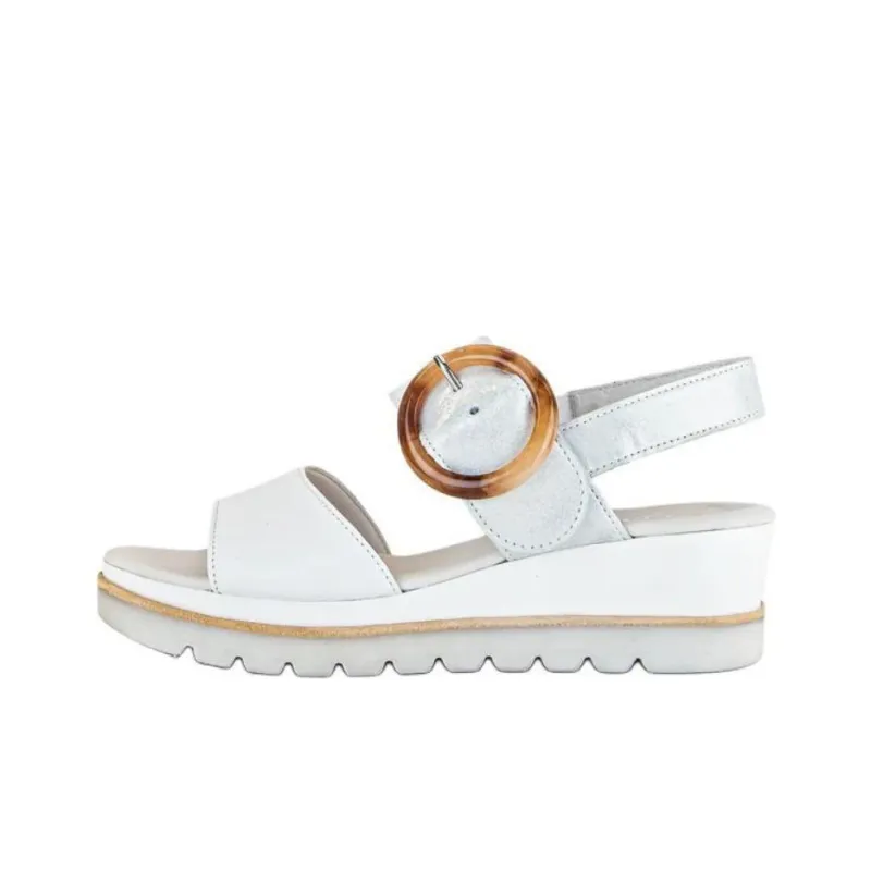 Gabor Strap Sandals 3cm Women's White Ice-0