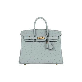 HERMES Birkin Ostrich Leather Birkin Bag Handbags Women's NK 8U Bleu Glacier Glacier Blue
