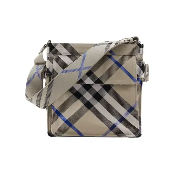 Burberry Cotton Blend Jacquard Crossbody Bag, Shoulder Bag Men's Lichen
