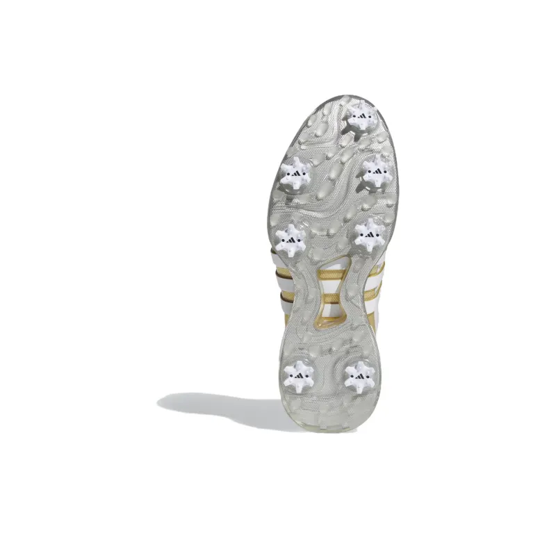Adidas Tour360 Anti Slip Wear Resistant Low Top Golf Shoes Men's White Gold-3