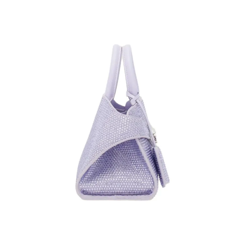 FERRAGAMO Crystal Embellished Calfskin Shoulder Bag Crossbody Bag Handbag Small Size Women's Purple-2
