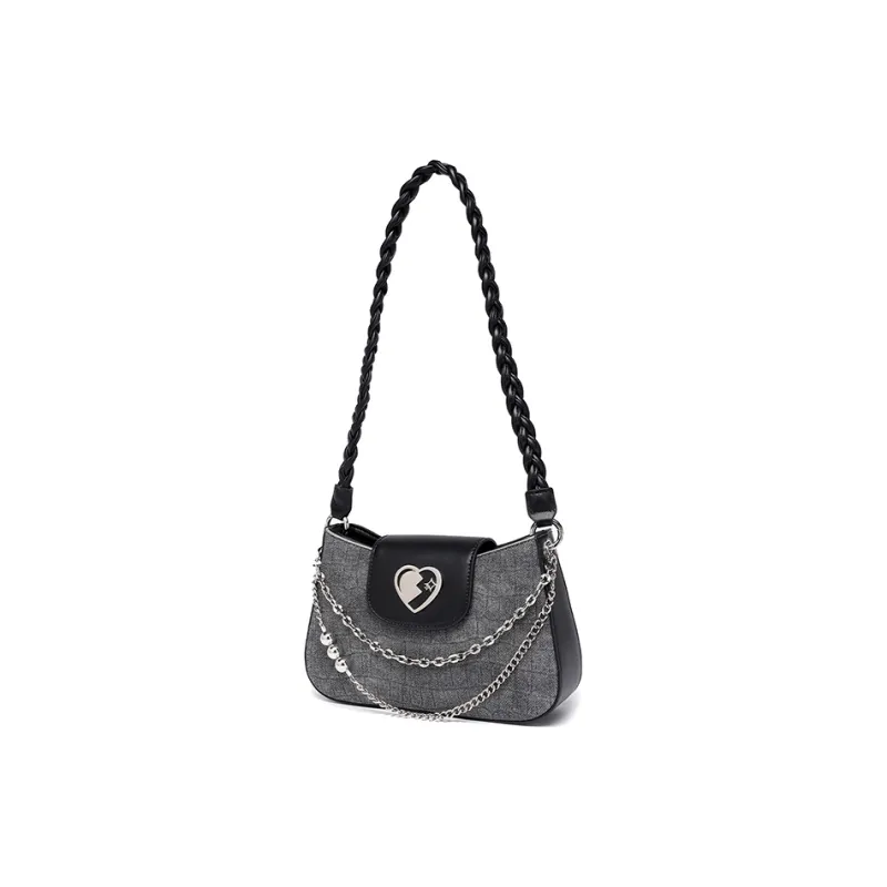 PT'SON PU Underarm Crossbody Bag, Shoulder Bag Regular Women's Gray-4