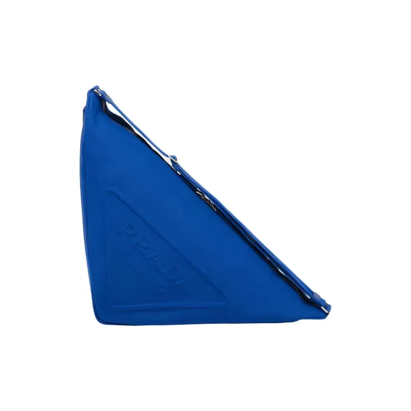 PRADA Canvas Triangle Bag Cobalt Blue-0