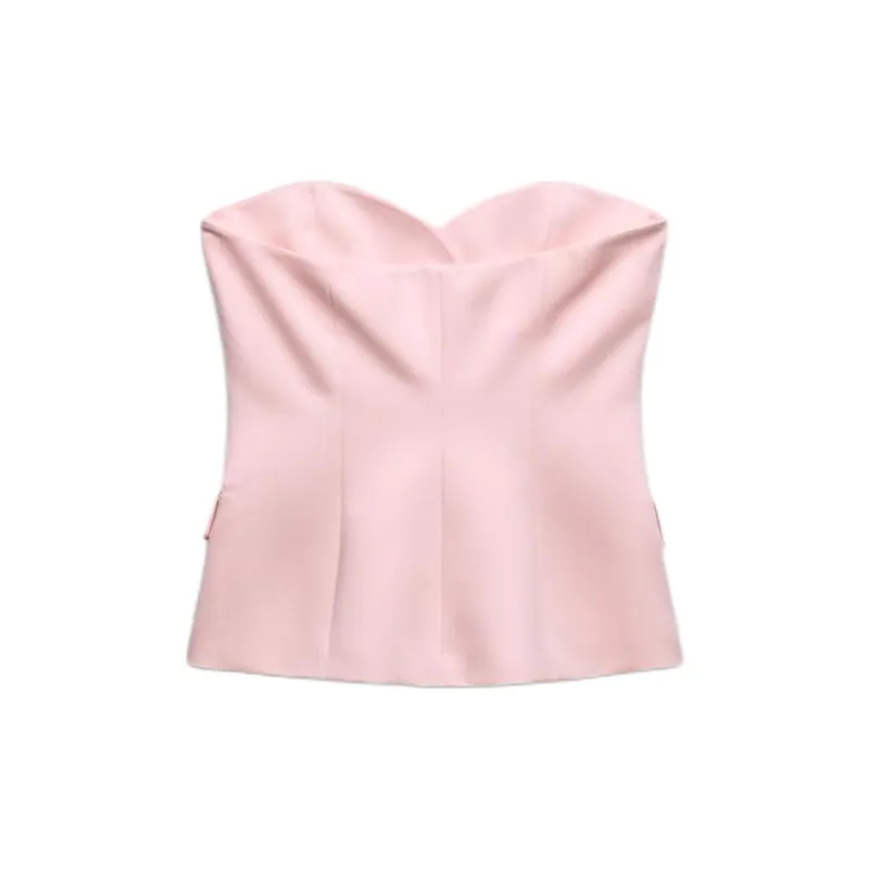 ZARA Strapless Top Women's Pink-1