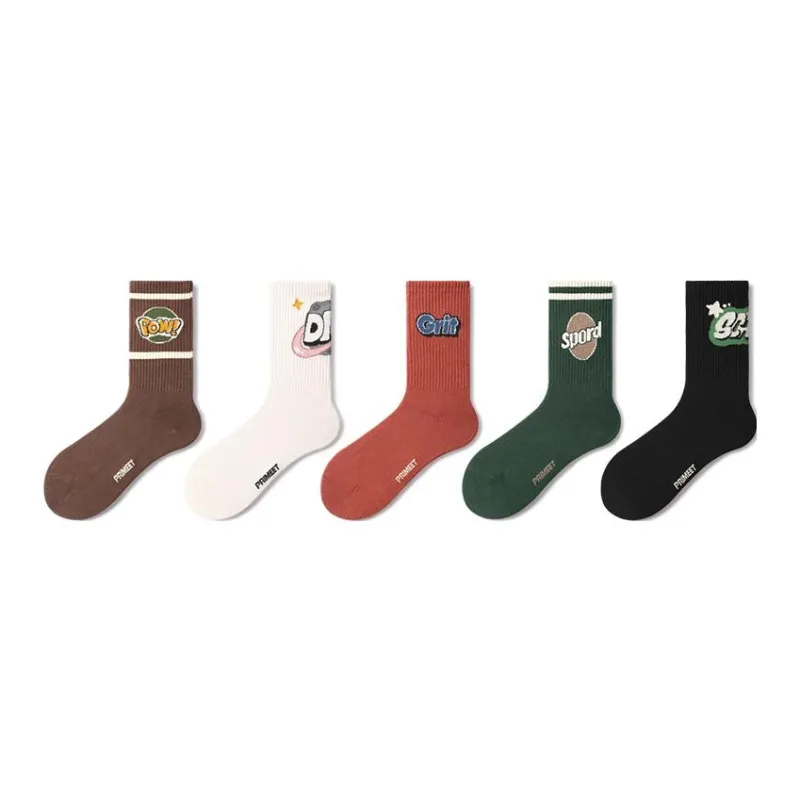 Primeet Mid Calf Socks Unisex 5 Pack-7