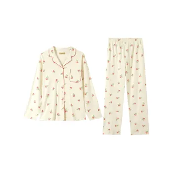 AUTUMNDEER Pajama Set Women's Milk White Lid