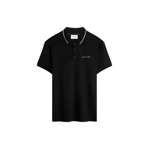 Calvin Klein Polo Shirts Men Space Black