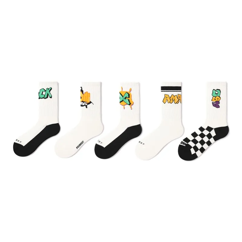 Primeet Mid Calf Socks Unisex 5 Pack-35